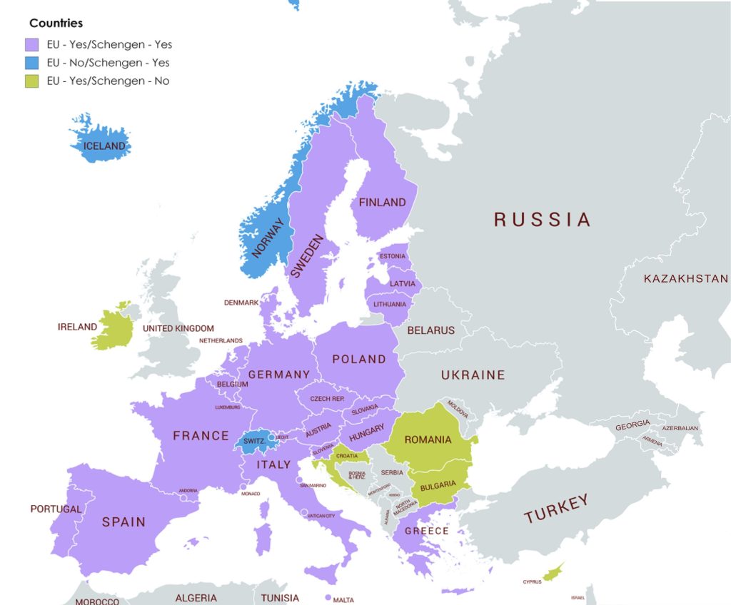 Schengen countries